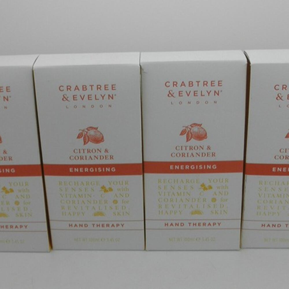 X4 CITRON & CORIANDER Original Crabtree & Evelyn Hand Therapy 3.45 oz each